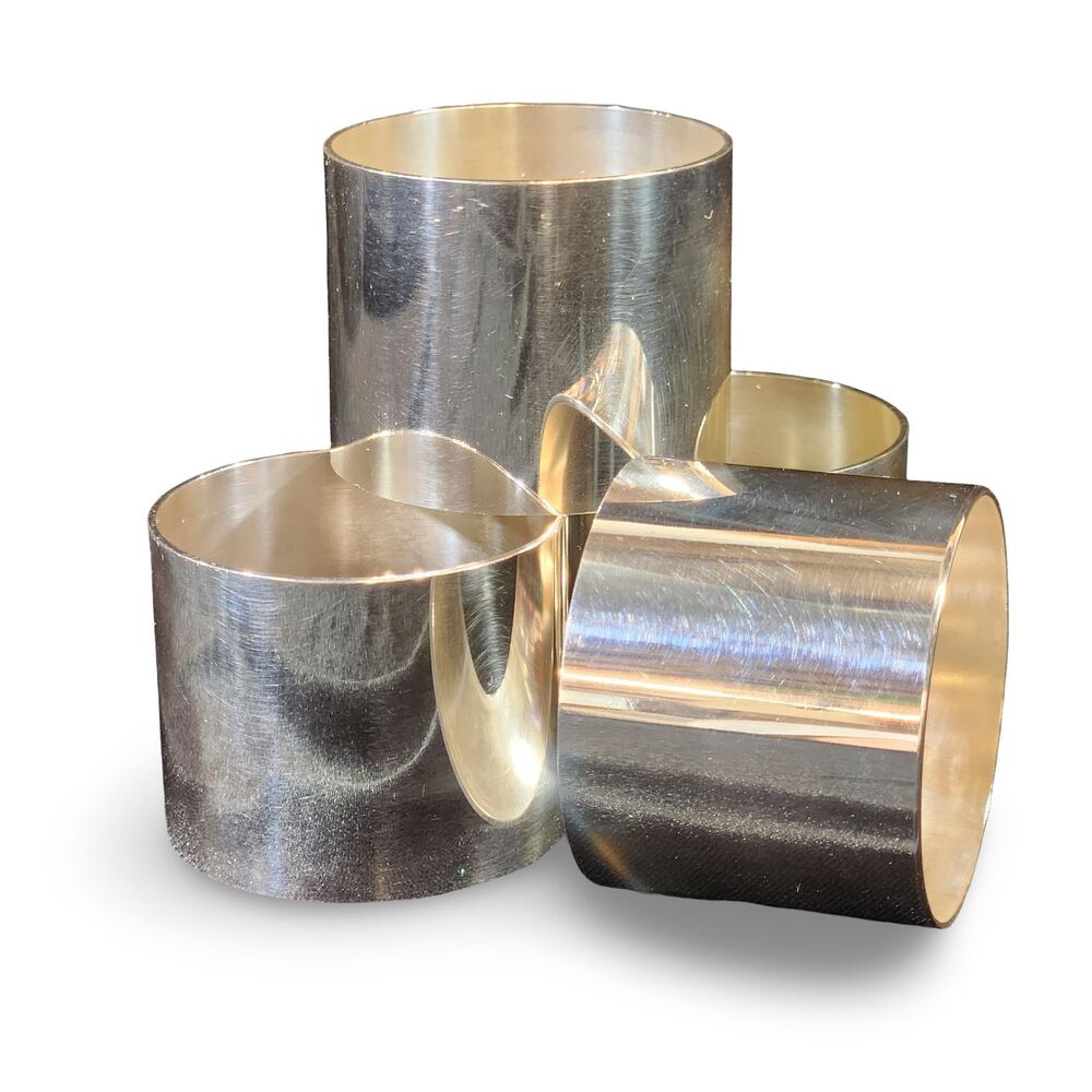 Danish Silver Napkin Holders Set of 4 Minimalist Scandinavian Modern Denmark